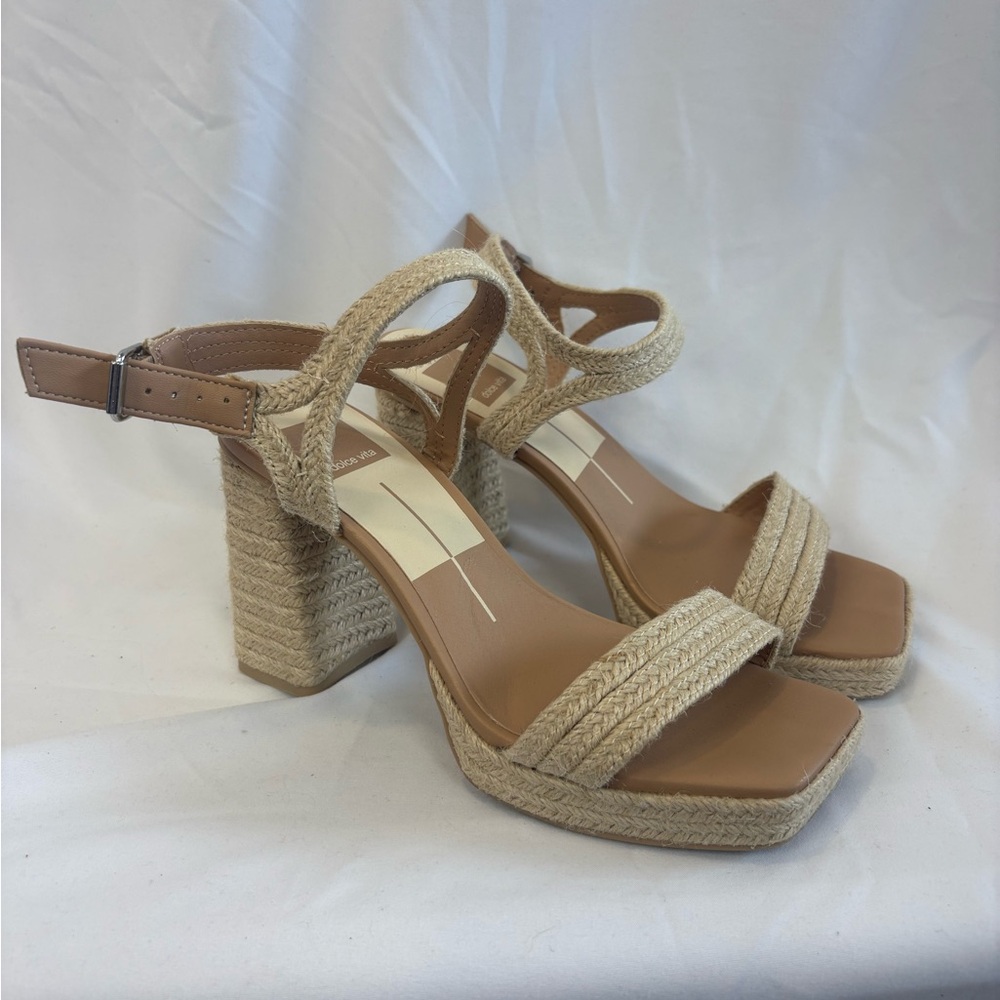Elegant Tan Block Heel Sandals Dolce Vita Size 6.5